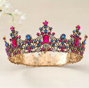 ゴシックデザインのクラウン(ピンク) 王冠 花冠 髪飾り ヘッドコサージュ カチューシャ 結婚式 ティアラ ウェディング ヘッドドレス ヘアアクセサリー フォー...