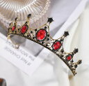 4色カラーストーンのスターティアラ(レッド) ブライダル 髪飾り 女の子 ヘアアクセサリー キッズドレス 結婚式 発表会 王冠 クラウン ティアラ 結婚祝い ウ...
