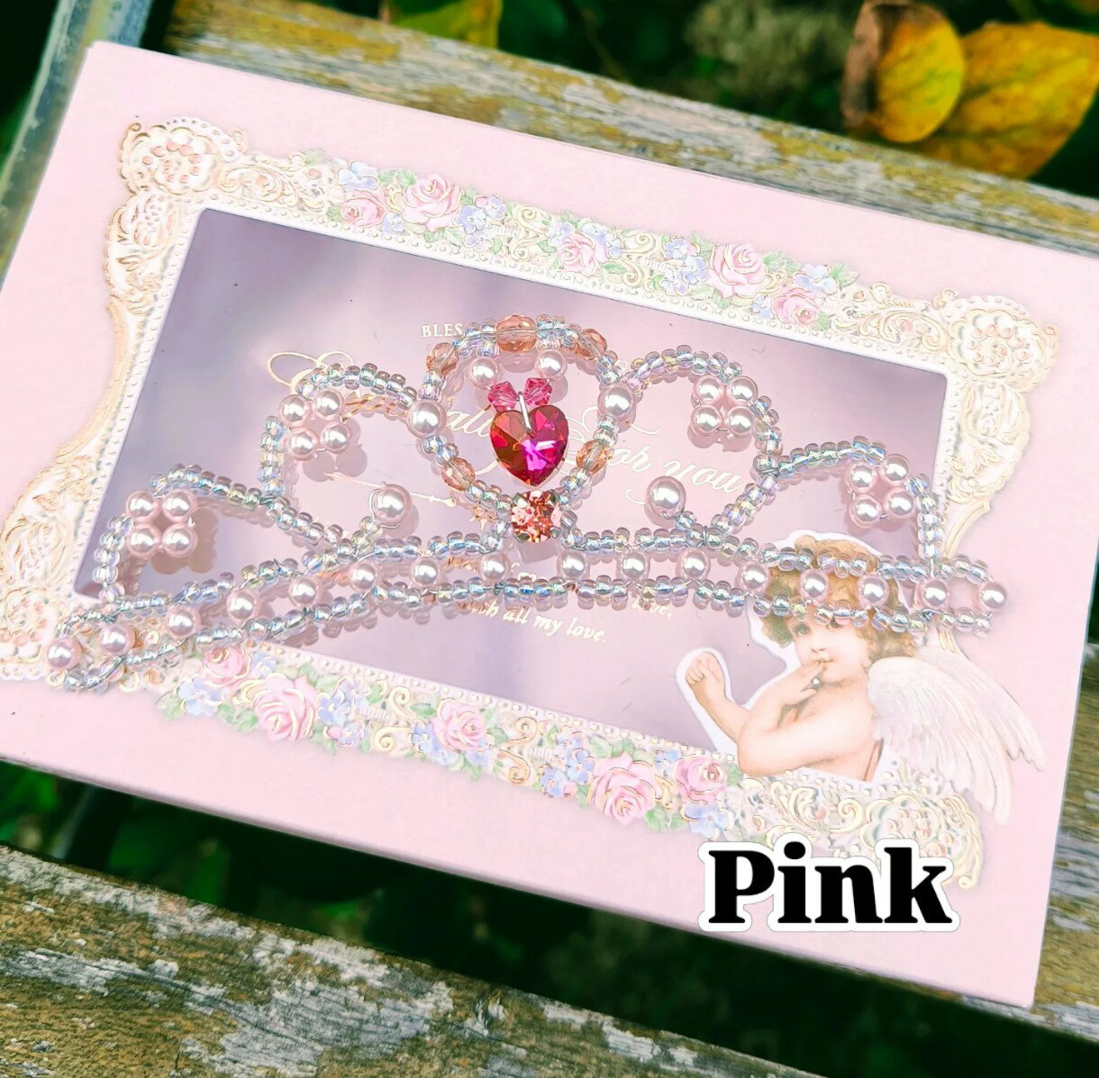 ハートが揺れるミニハートティアラ(ピンク) 完成品 手作りビーズ キッズアククセサリー 髪飾り 女の子 ヘアアクセサリー リングガール フラワーガール キッズドレス 結婚式 発表会 結婚式 王冠 ティアラ プレゼント 七五三 前撮り 撮影小物