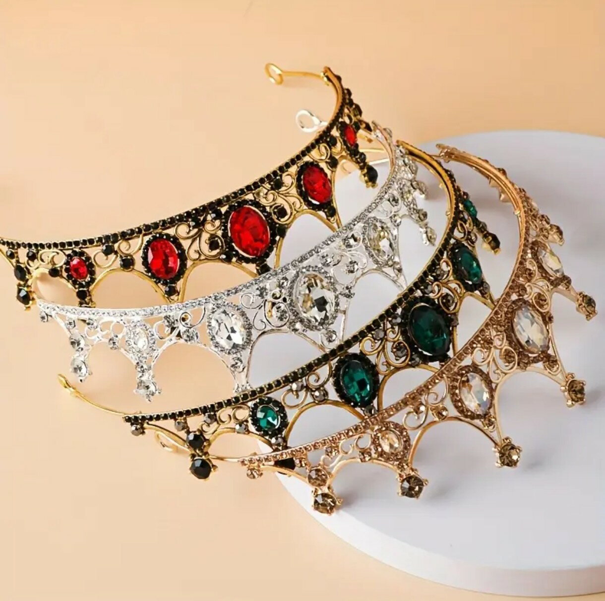 【4色】カラフルストーンのスターティアラ ブライダル ヘアアクセサリー キッズドレス 結婚式 発表会 ..