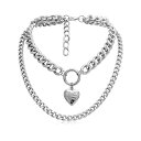 2連ハートのロケットチェーンネックレス 首飾り ロケットペンダント ハート necklace 2連 ネックレス