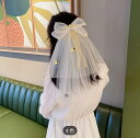 3色ロングヴェール付きりぼんのヘアクリップ(ホワイト) プリンセス キッズアクセサリー 発表会 ダンス お姫様 七五三 結婚式 パーティー キッズドレス 結婚式...