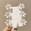 5色・髪の毛に花飾り!お花のヘアクリップ(ベージュ6個セット) ヘアピン バレッタ 髪飾り アクセサリー 花 ヘッドドレス ヘアアクセサリー 結婚式 発表会 ピ...