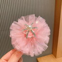 ラインストーン王冠のヘアクリップ(ピンク) ティアラ 王冠 キッズアクセサリー プリンセス お姫様 結婚式 ダンス ヘアアクセサリー 女の子 キッズドレス 結婚...