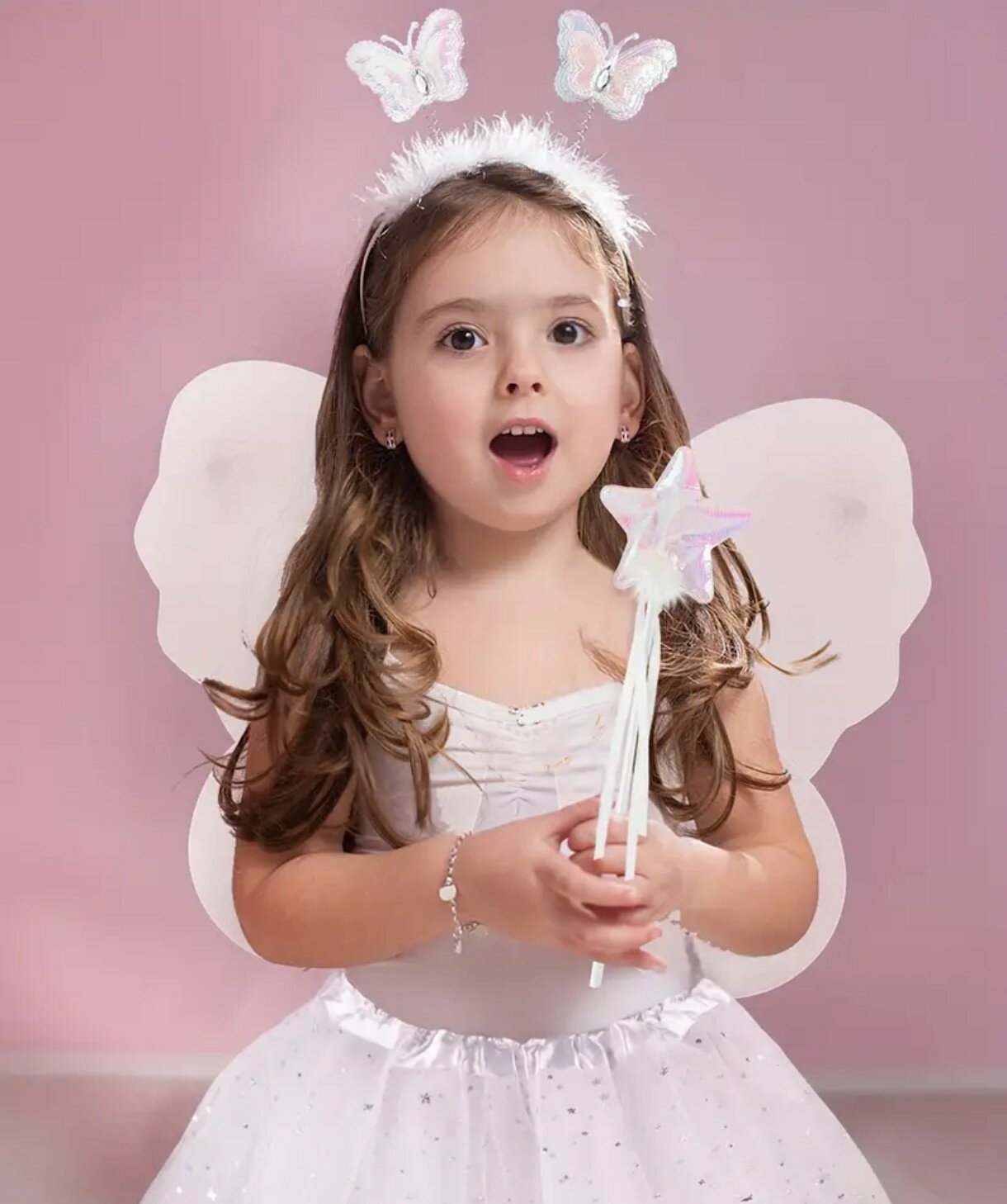 コスプレに!蝶のデザイン妖精の羽&カチューシャ&ステッキ3点セット エンジェル 羽根 キッズ変身 コスプレ 赤ちゃん ハロウィン クリスマス キッズドレス フラワーガール リングガール 結婚式 1000ポキ 1000円ぽっきり