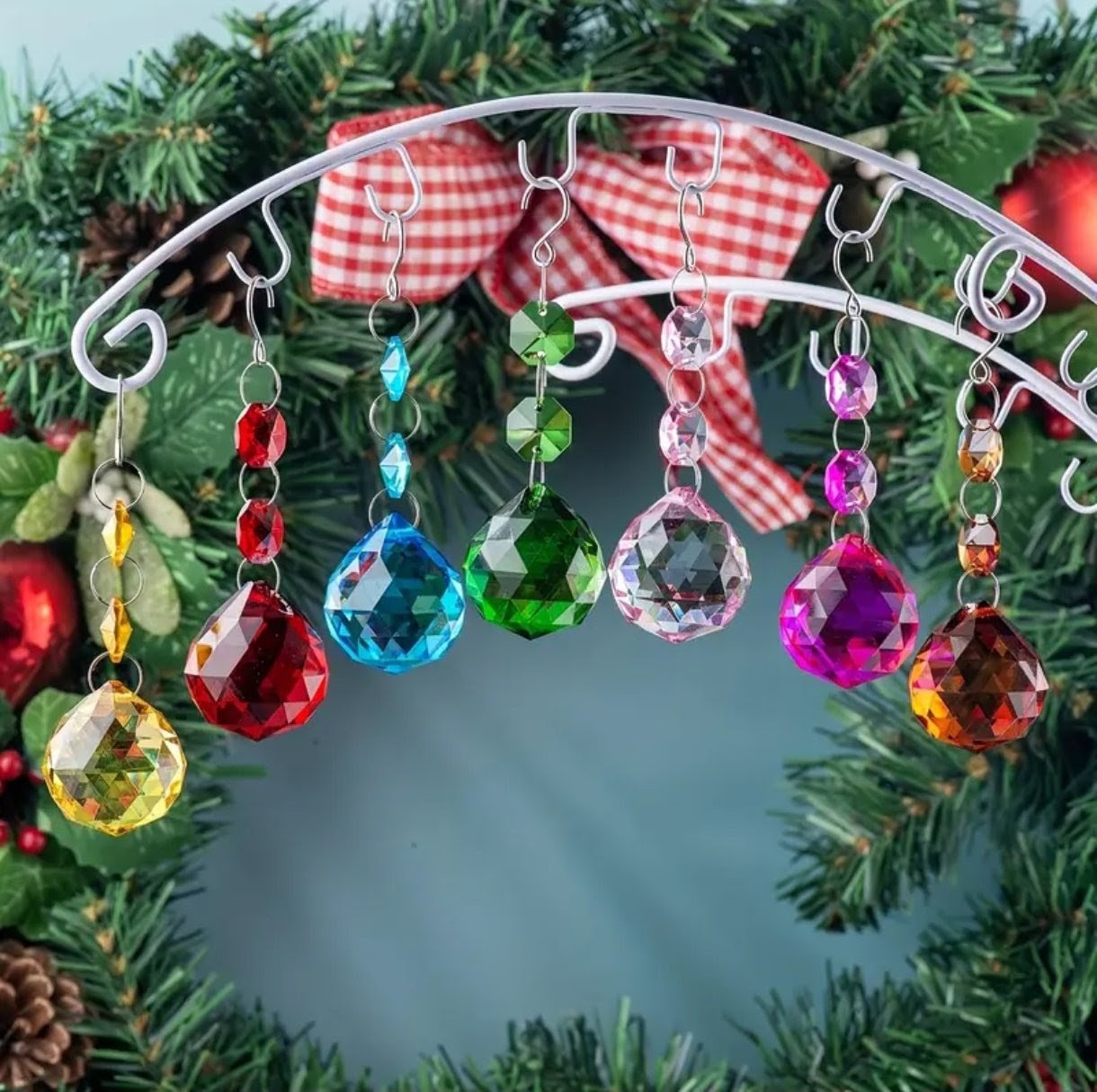 11色カラフルなクリスタルボール20mm シャンデリアにもなるサンキャッチャー 虹 太陽光 虹色 NIZI ミラ..