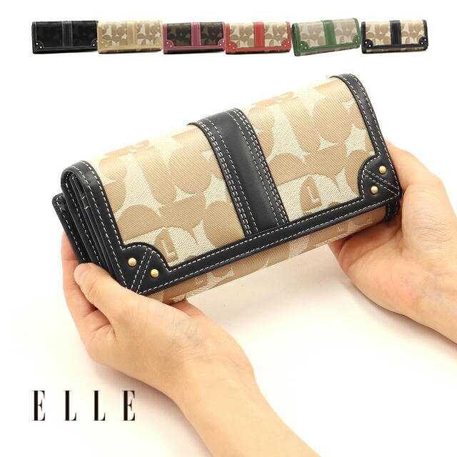 【公式】ELLE エル 財布 レディース 長財布 L字ファス