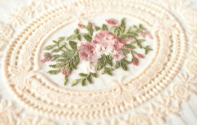 ＼スーパーSALE／ [208円OFF!] オーガンジー薔薇刺繍レース ドイリー IV 43×31 ロココ調 Rococo アンティーク調 クラシック ヨーロピアン 輸入雑貨 インテリア雑貨 キッチン雑貨 薔薇雑貨 オーガンジー レース 刺繍 アイヴォリー 可愛い エレガント デザイン 2