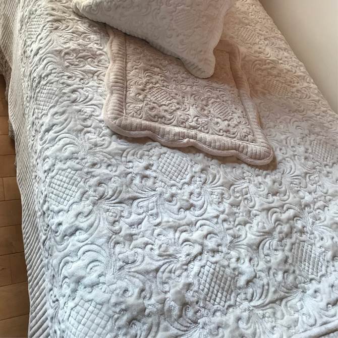 5/15まで【13%OFFクーポン】 white classic flannel ホワイトクラッシックフランネル マルチカバー 200×200【 ロココ調 Rococo アンティーク調 ヨーロピアン クラシック エレガント ファブリック レース インテリア雑貨 デザイン 】
