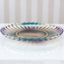 【30%OFFクーポン★店舗統合セール】 食器 オブジェ 姫系 ボヘミアン調 オーロラ ガラスプレート お皿 幅29.5cm アンティーク調 ヨーロピアン ロコ...