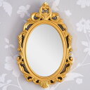5/6まで【P5倍】+【18%OFFクーポン】 ミラー 姫系 鏡 オシャレ イタリアン コンパクト 壁掛けミラー 軽量 幅24cm 高さ37cm ロココ調 プリ...