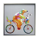 【5%OFFクーポン★店舗統合セール】 絵画 ハンドペイント アートパネル キャンバス アンティーク 犬 オイル ペイント アート 幅83cm ロココ調 アンテ...