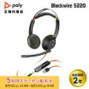 (在庫限り)Poly BLACKWIRE 5220 ヘッドセット USB-A接続 有線 両耳用 ノイズキャンセリング 7S4L8AA ブラックワイアー ブラック...