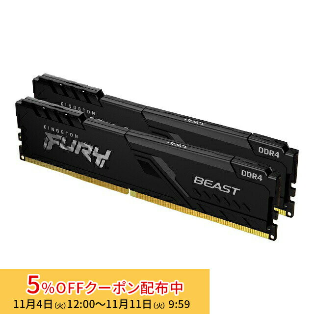 [5%OFFݥ 11ޤ]ڥ᡼󤻡ۥ󥰥ȥ FURY Beast ꡼ ֥å 32GB (16GB2ȡ 3200MHz D...