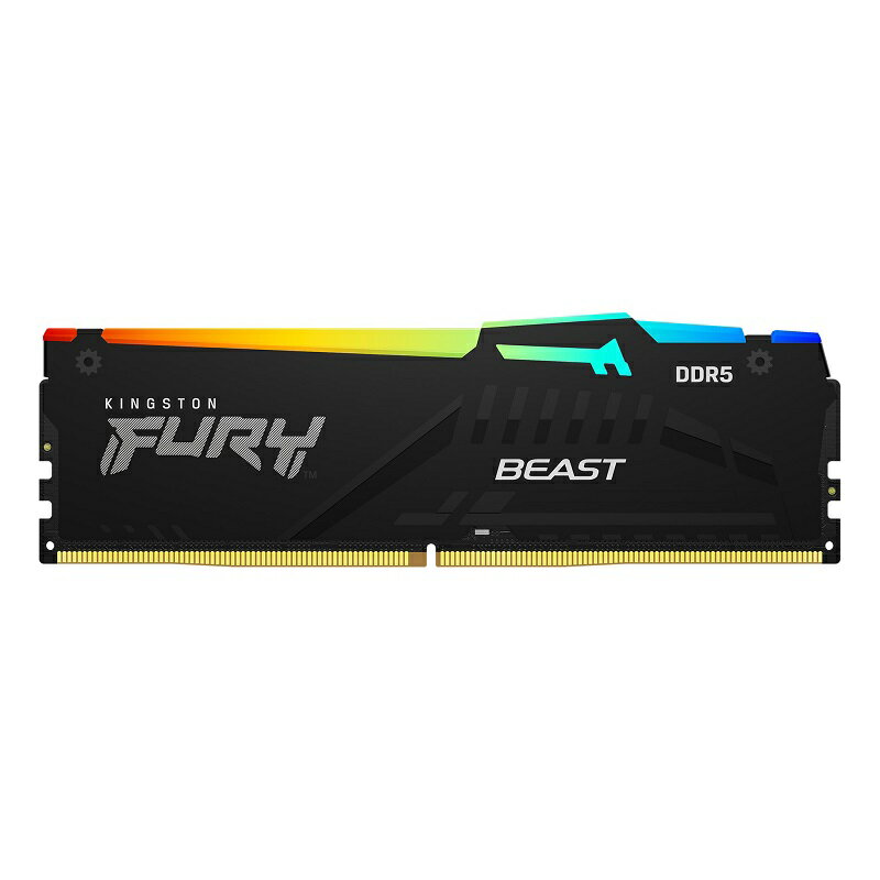 【メーカー取り寄せ】キングストン FURY Beast RGBシリーズ ブラック 8GB 4800MT/s DDR5 CL38 DIMM 288pin ゲーミングメモリ KF548C38BBA-8 Kingston 増設メモリ 新生活 国内正規品 キャンセル不可