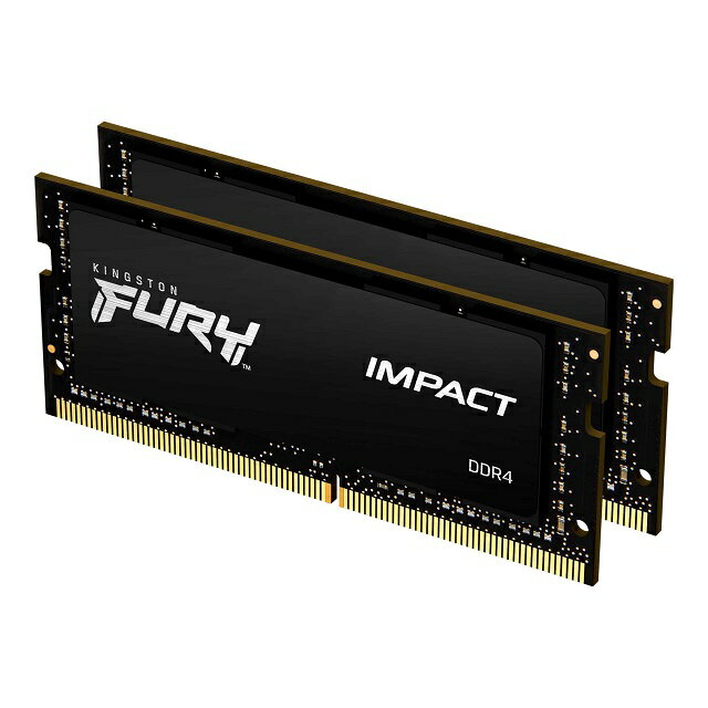 【メーカー取り寄せ】 キングストン FURY Impactシリーズ ブラック 64GB (32GB×2枚組） 3200MHz DDR4 CL20 SODIMM (Kit of 2) 260pin ゲーミングメモリ KF432S20IBK2/64 kingston 増設メモリ 新生活 国内正規品 キャンセル不可