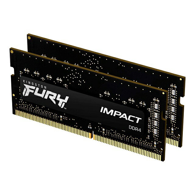 【メーカー取り寄せ】キングストン FURY Impactシリーズ ブラック 32GB (16GB×2枚組） 3200MHz DDR4 CL20 SODIMM (Kit of 2) 260pin ゲーミングメモリ KF432S20IBK2/32 kingston 増設メモリ 新生活 国内正規品 キャンセル不可