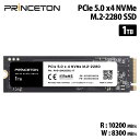 プリンストン 内蔵SSD 1TB PCIe 5.0x4 NVMe M.2 2280 読み込み最大10,200MB/s 3年保証 600TBW PHD-ISM2G5DL-1T princeton 内蔵 SSD Gen5 耐衝撃 耐振動 NVMe(2)