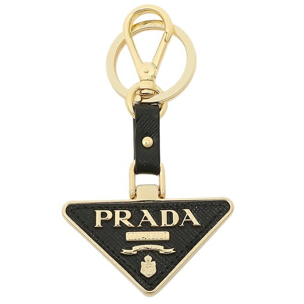 プラダ キーホルダー（レディース） PRADA 　　SAFFIANO　1PP128　053　F0002　NERO　　プラダ　 キーホルダー　ブラック　ゴールド