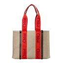 CHLOEWOODY 　　MEDIUM WOODY TOTE BAG　　CHC23US383K379HEWHITE/ORANGE　　クロエ　トートバッグ　ウッディ　ミディアムサイズ