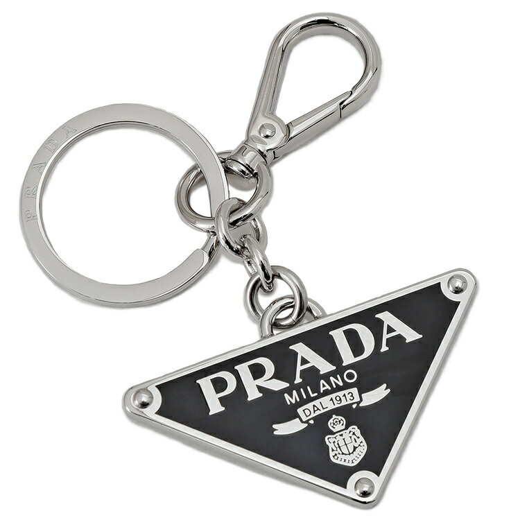 プラダ キーホルダー（レディース） PRADA 　METAL　1PS05766AF0H76　NERO　プラダ　 キーホルダー　ブラック　シルバー