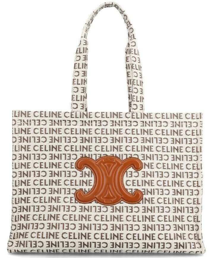 セリーヌ 帆布・キャンバス トートバッグ メンズ CELINE　LARGE　CABAS　TOTE　19676　2FEF　02NT　NATURAL　LOGO/TAN　セリーヌ　キャンバス　トートバッグ　ベージュ