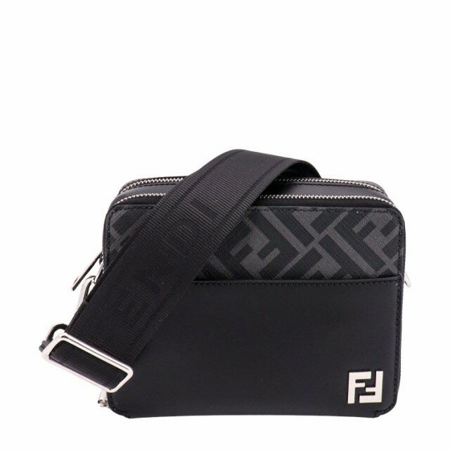 FENDI　CAMERA　CASE　FF LOGO　DIAGONAL　7M0357　AFF2　F0GXN　NERO+PALLADIO　フェンディ　メンズ　カメラバッグ　ブラック