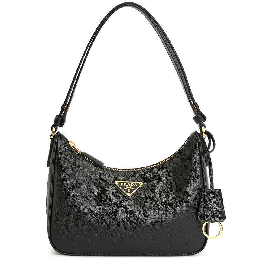 プラダ ショルダーバッグ（レディース） PRADA　RE-EDITION　SAFFIANO　LEATHER　MINI　BAG　1BC204_VJOM　NZV　F0632　NERO　ORO　プラダ　カーフ　ショルダーバッグ　ブラック　クロ