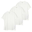 ジルサンダー JIL SANDER　T-SHIRT　Men's　半袖　3枚パックTシャツ　J47GC0001　J45048　100　ジルサンダー　ロゴ　メンズ　シロ　ホワイト