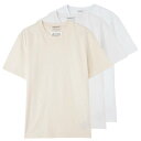 MAISON MARGIELA Tシャツ 3枚セット メンズ S50GC0687 S23973 963 オーガニックコットン シロ ベージュ