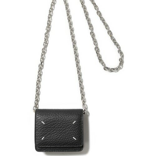 B, F, H, J, P, W - MAISON MARGIELA　BI FOLD WALLET WITH CHAIN　SA3UI0009　P4455　T8013　BLACK　メゾンマルジェラ　チェーン　コンパクトウォレット　クロ　ブラック
