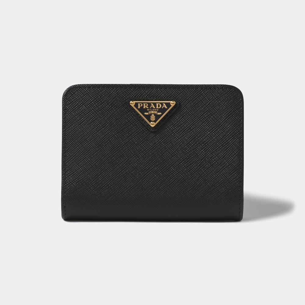 PRADA　SMALL　ZIPAROUND　SAFFIANO　TRIANGOLO　1ML018　QHH　F0002　NERO　プラダ　2つ折りサイフ　ZIPサイフ　クロ　ブラック