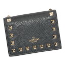 VALENTINO BI FORD COMPACT WALLET 6W2P0P39 VSH 0NO BLACK ヴァェンティノ レディース ロックスタッズ コンパクトウォレット クロ ブラック(4)