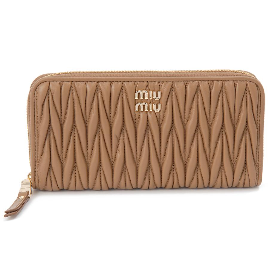 Rakuten - MIU MIU　LONG ZIP WALLET　5ML506　AFPP　F098L　CARAMEL　ミュウミュウ　ラウンドファスナー財布　キャラメル　ブラウン