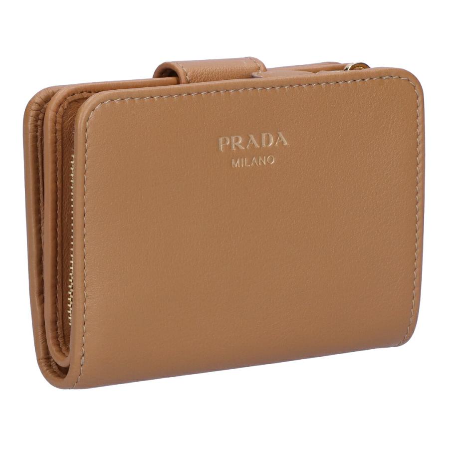 Rakuten - PRADA　SMALL BI-FOLD LEATHER WALLET　1ML018　2CYS　F03BH　CARAMEL　プラダ　2つ折りサイフ　ZIPサイフ　ブラウン　キャメル