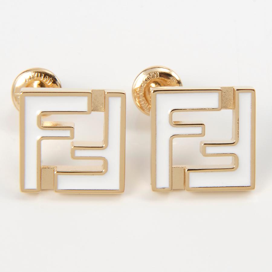 Rakuten - FENDI　ピアス　FOREVER FENDI EARRINGS　8AL294　TL9　F0A47　SOFT-GOLD+WHITE　フェンディ　ピアス　FF　ゴールド