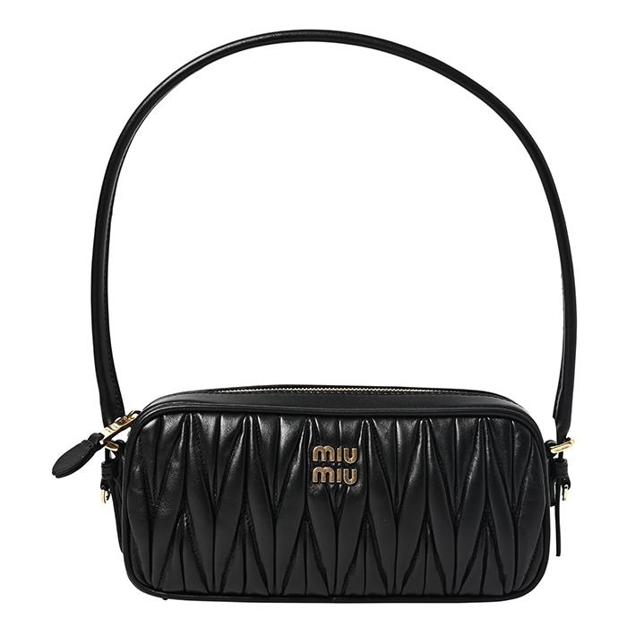 Rakuten - MIU MIU　MATELASSE POUCH　5NE024　AFPP　F0002　NERO　ミュウミュウ　マテラッセ　ポーチ　クロ　ブラック