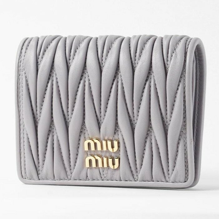 B, C, D, G, J, L, S, T, Z - MIU MIU　MATELASSE　BI FORD COMPACT WALLET　5MV204　AFPP　F0230　ミュウミュウ　財布　マテラッセ　コンパクトウォレット　パープル