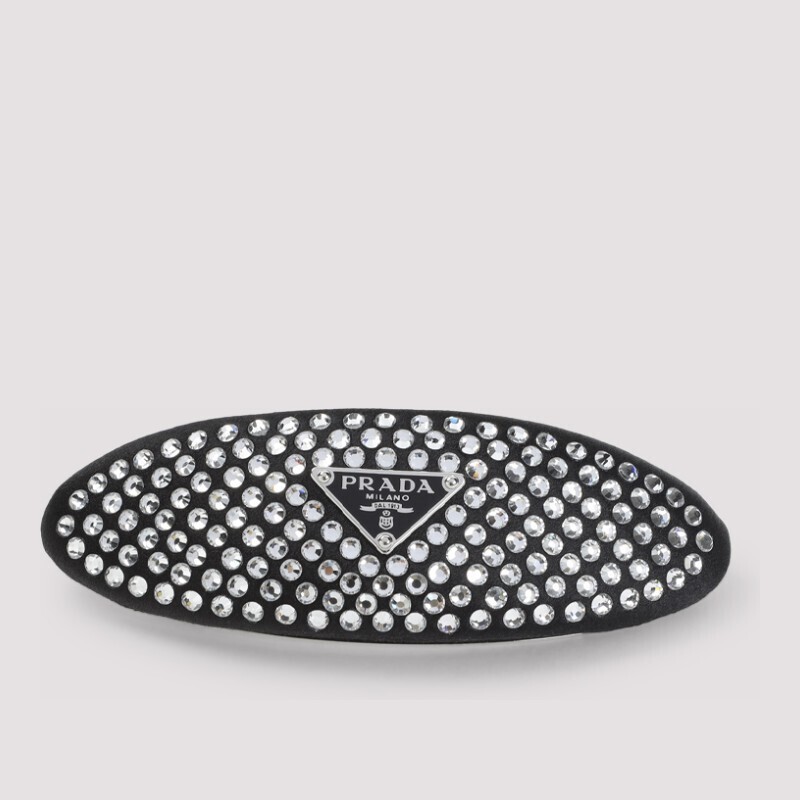 Rakuten - PRADA　BRASS HAIR CLIP CRISTAL　1IF244　2AWL　F0T7O　CRISTAL　プラダ　ヘアクリップ　メタル　クリスタル　クロ　ブラック