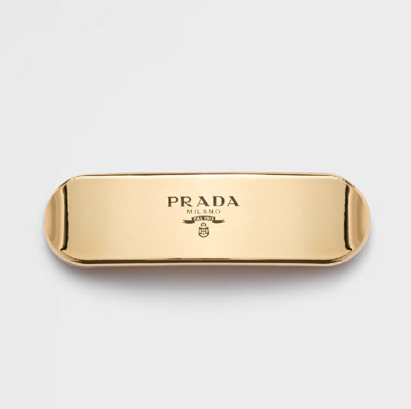 Rakuten - PRADA　LOGO PLAQUE HAIR CLIP　1IF267　2CK7　F0056　GOLD　プラダ　ヘアクリップ　メタル　ゴールド