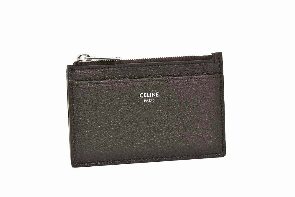 CELINE　ZIPPED CARD HOLDER IN GRAINED CALFSKIN　10F99　3GTH　19ES　ESPRESSO　セリーヌ　ジップ　カードホルダー　カーフスキン　エスプレッソ　ブラウン