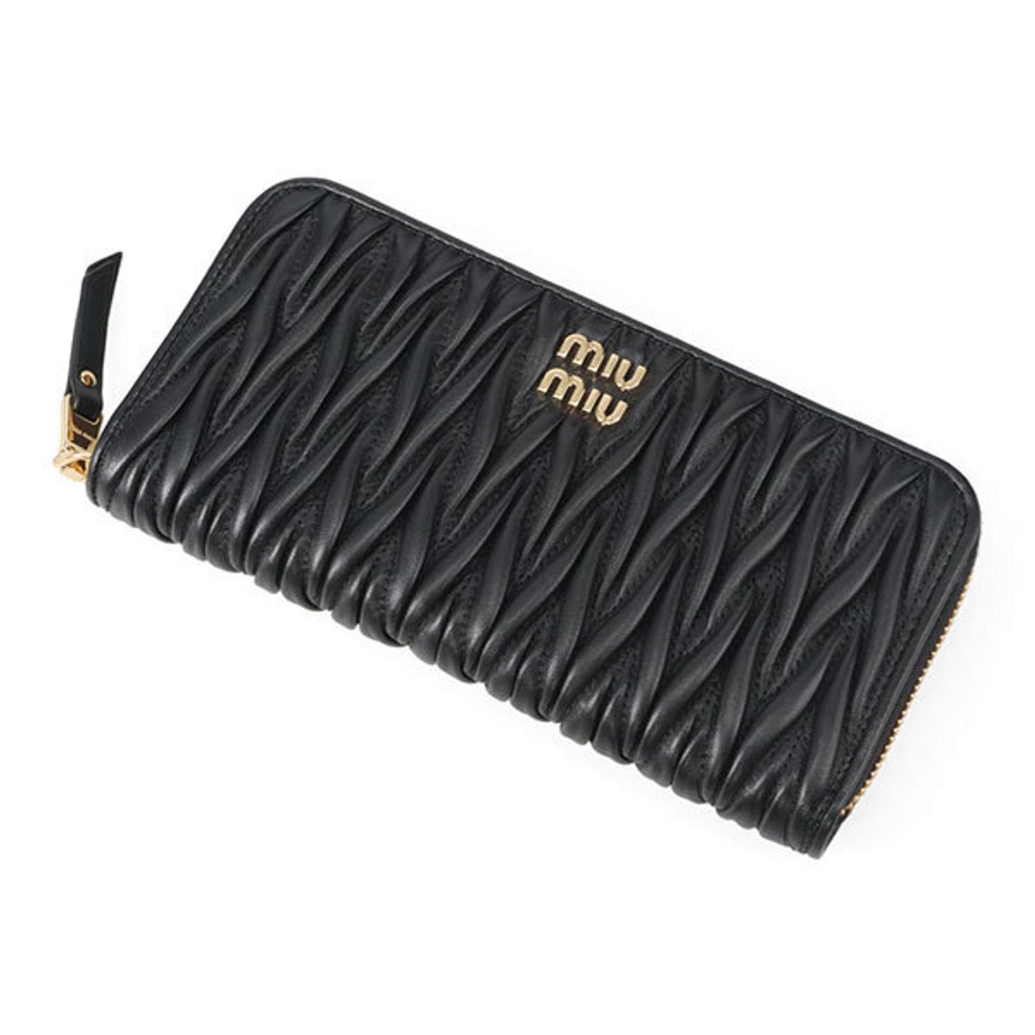 MIU MIU　LONG ZIP WALLET　5ML506　AFPP　F0002　NERO　ミュウミュウ　ラウンドファスナー財布　クロ　ブラック