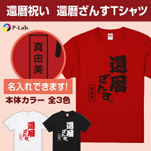 還暦 tシャツ お祝い プレゼント 祝い 名入れ 女性 男性 赤 ギフト 贈り物 綿100％ 還暦シリーズ 【 還暦 ざんす デザイン】