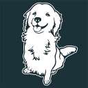 ゴールデンレトリバー 1枚入 切り文字 白 ステッカー カッティング 犬 ゴールデンレトリーバー 愛犬 車 バイク かわいい シンプル おしゃれ オリジナル プリンタック 【メール便送料無料】
