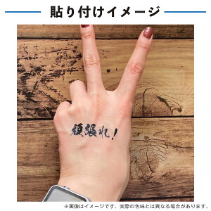 頑張れ 中サイズ 2枚入 水無しで貼れる タトゥーシール 応援 シール フェイスシール フェイスペイント 野球 サッカー soccer サムライ ブルー がんばれ 日本 フェス イベント スポーツ 観戦 野外 応援 パーティー 顔 日の丸 日本代表 カウントダウン 【メール便送料無料】ネット注文 サッカー 用品 セール