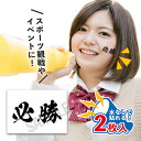 必勝 中サイズ 2枚入 水無しで貼れる タトゥーシール 応援 シール フェイスシール フェイスペイント ラグビー 野球 サッカー soccer サムライ ブルー...
