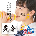 気合 中サイズ 2枚入 水無しで貼れる タトゥーシール 応援 シール 日本代表 フェイスシール フェイスペイント 野球 ラグビー サッカー 日本 フェス イベン...