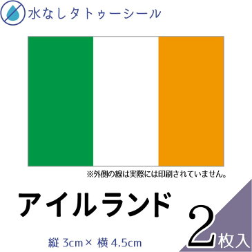 アイルランド 国旗 水無しで貼れる タトゥーシール シール 応援 フェイスシール フェイスペイント スポーツ サッカー ラグビー テニス サーフィン 柔道 野球 バレー 水泳 体操 フェス イベント 観戦 野外 パーティー 祭 国旗シール 顔 ハロウィン 【メール便送料無料】