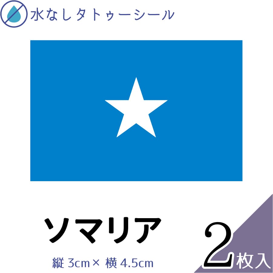ソマリア 水無しで貼れる タトゥーシール シール 応援 フェイスシール フェイスペイント スポーツ サッ..