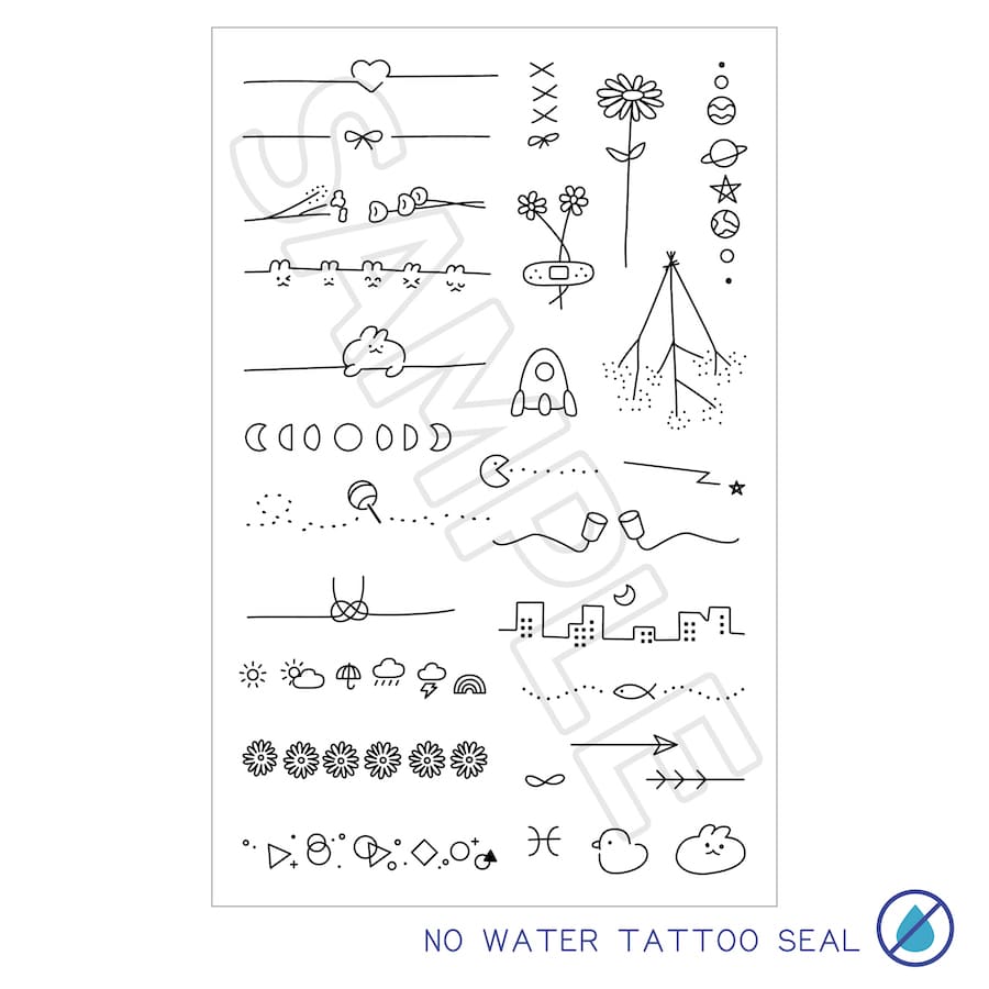 水なしで貼れる 2枚組 タトゥーシール fake tattoo アヒル ボディシール ワンポイント フィンガータト..